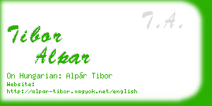tibor alpar business card
